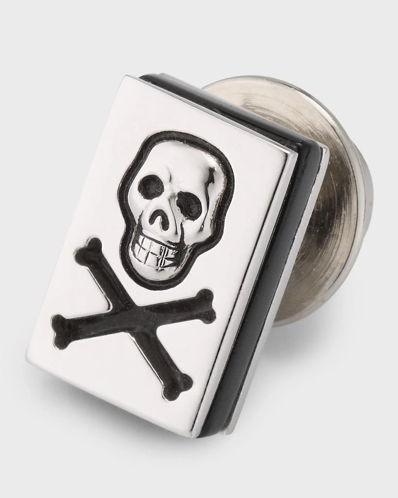 商品Jan Leslie|Men's Sterling Silver Skull and Crossbones Lapel Pin,价格¥1454,第3张图片详细描述