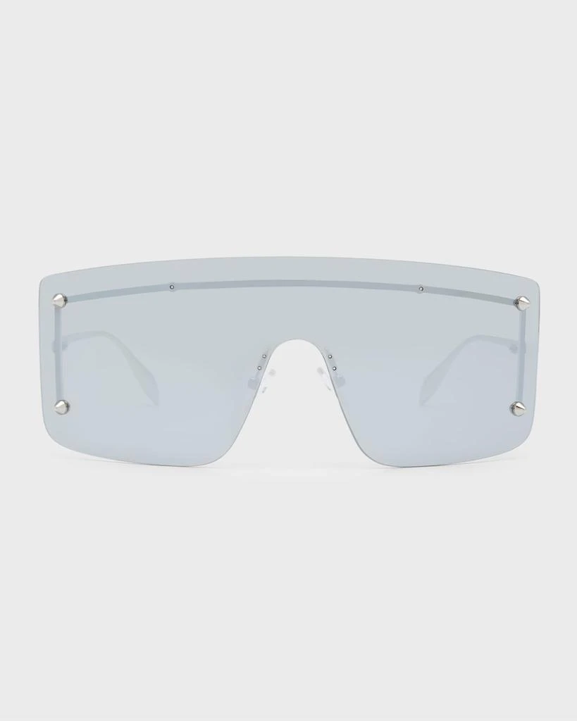 商品Alexander McQueen|Studded Zinc Alloy Shield Sunglasses,价格¥4523,第3张图片详细描述