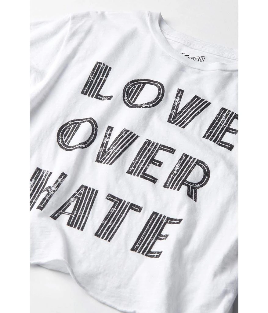 商品The Original Retro Brand|Love Over Hate Raw Edge Slightly Cropped Tee (Big Kids),价格¥175,第3张图片详细描述