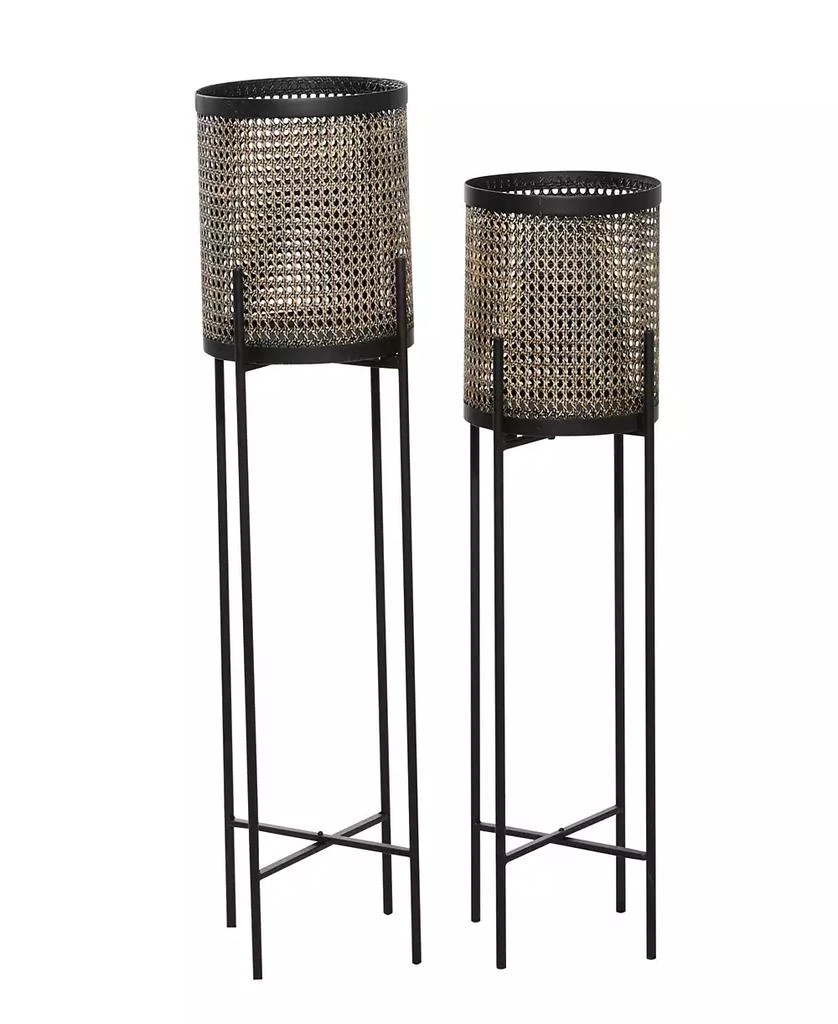 商品Rosemary Lane|Gold-Tone Metal Indoor Outdoor Planter with Removable Stand Set of 2,价格¥1157,第2张图片详细描述