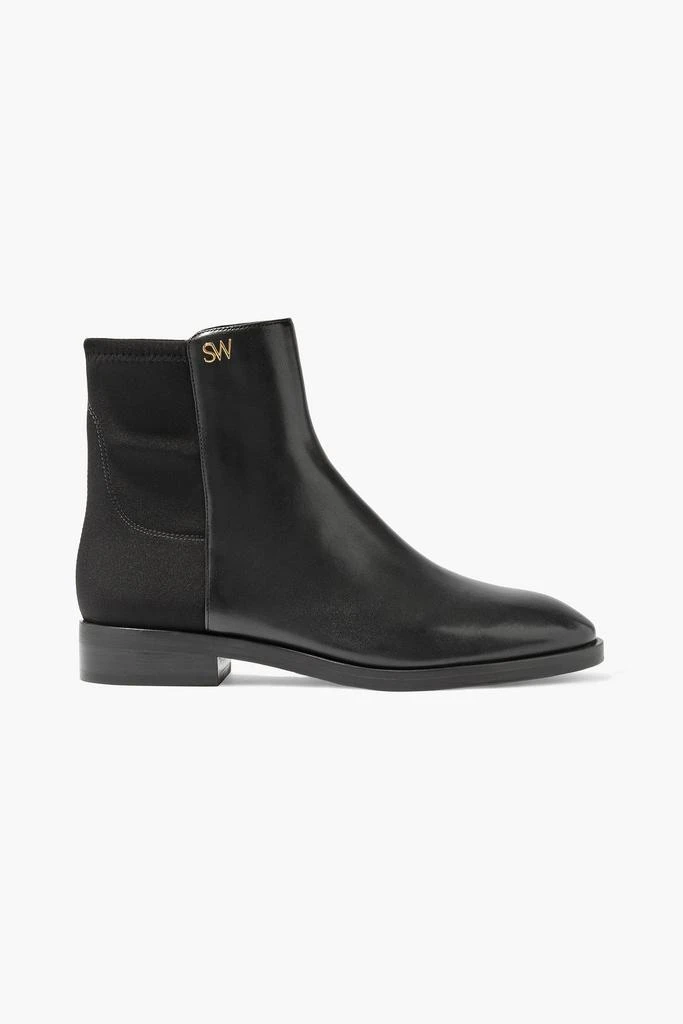 商品Stuart Weitzman|Kye leather and neoprene ankle boots,价格¥1180,第1张图片