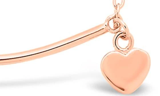 商品Sterling Forever|14K Rose Gold Plated Sterling Silver Polished Bar & Heart Drop Necklace,价格¥225,第4张图片详细描述