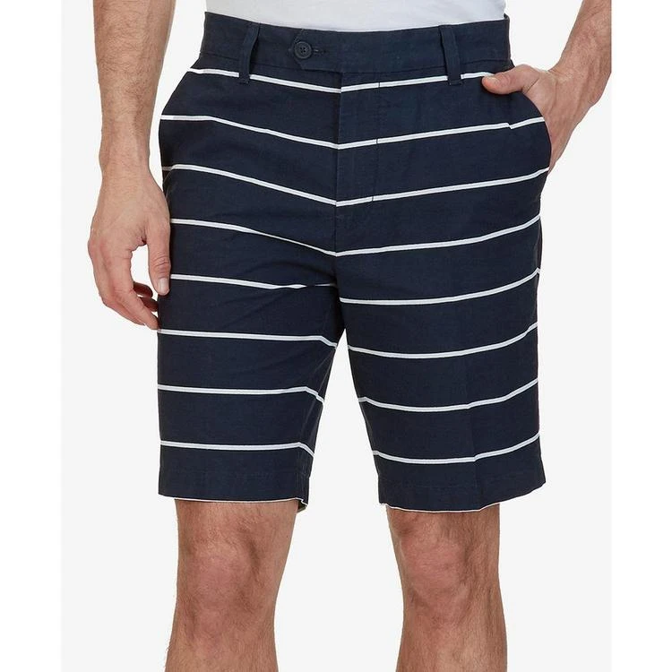 商品Nautica|Men's 9-1/2" Slim-Fit Striped Cotton Shorts,价格¥138,第1张图片