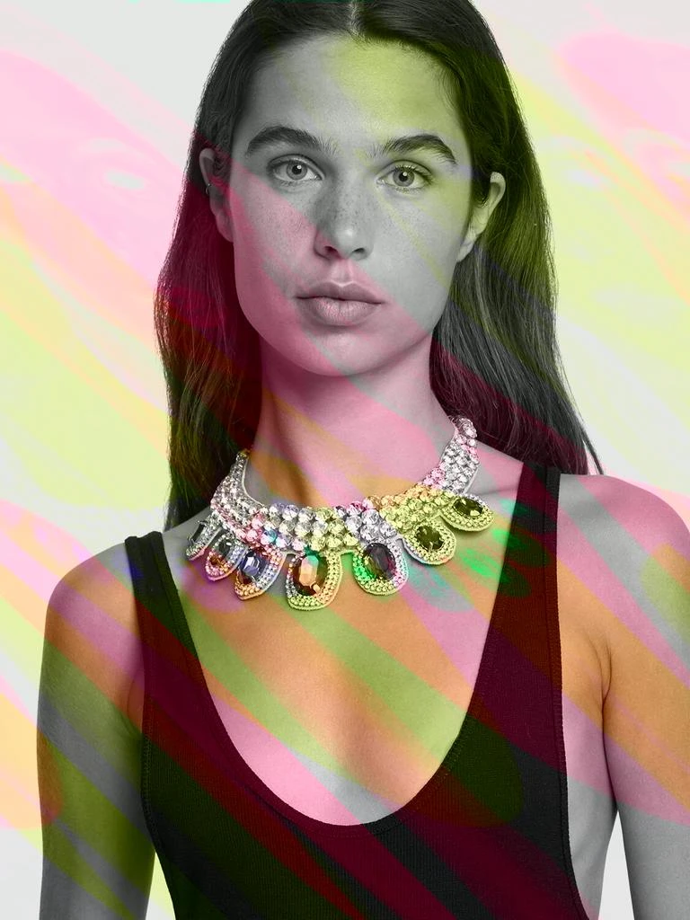 商品Moschino|Crystal Drop Collar Necklace,价格¥6005,第1张图片详细描述
