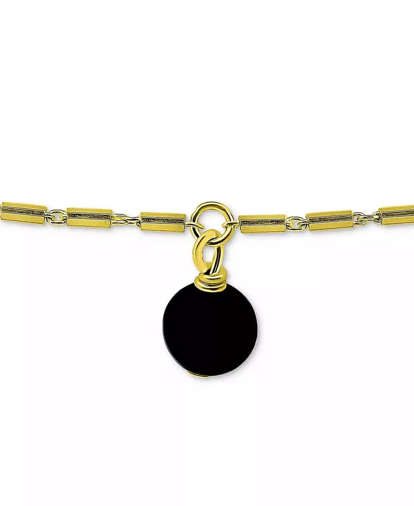 商品Giani Bernini|Onyx Dangle Cylinder Link Ankle Bracelet in 18k Gold-Plated Sterling Silver, Created for Macy's,价格¥113,第3张图片详细描述