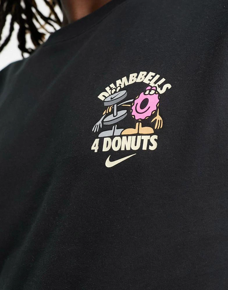 商品NIKE|Nike Training Dumbbells and Donuts Dri-Fit t-shirt in black,价格¥230,第3张图片详细描述