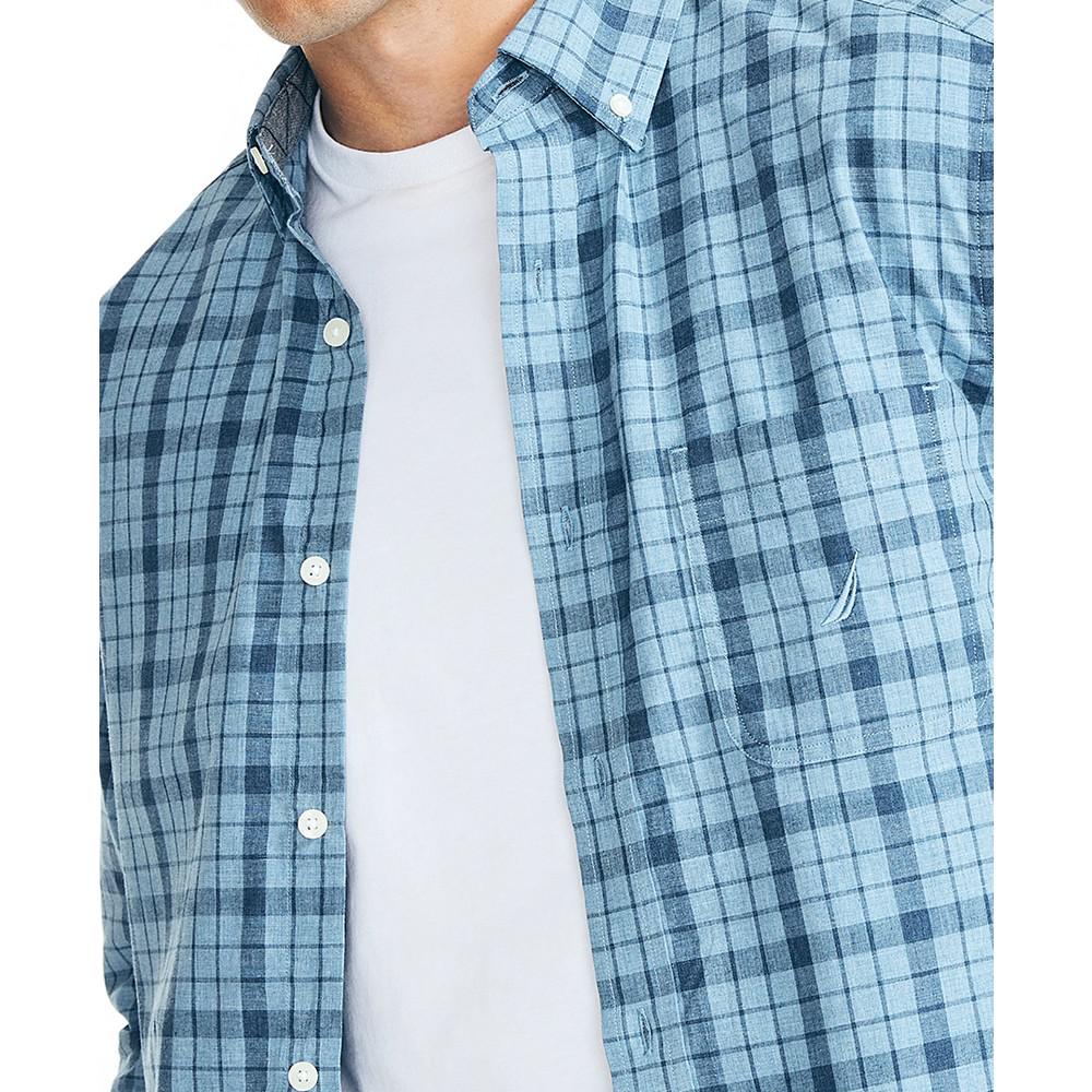 Men's Classic-Fit Long-Sleeve Cotton Plaid Poplin Shirt商品第4张图片规格展示