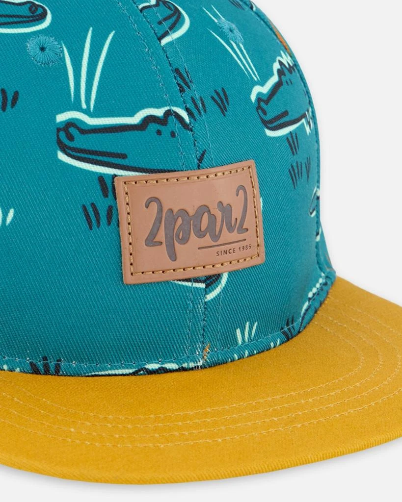 商品Deux par Deux|Cap Printed Crocodile Green,价格¥270,第4张图片详细描述