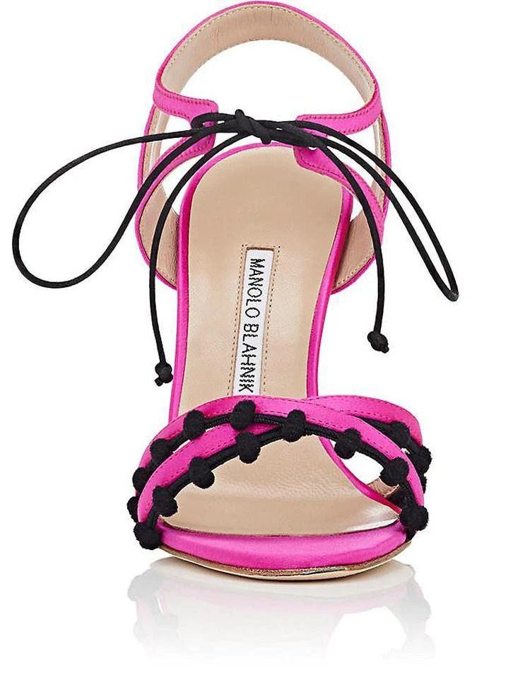 商品Manolo Blahnik|Esparra Satin Ankle-Tie Sandals,价格¥4142,第4张图片详细描述