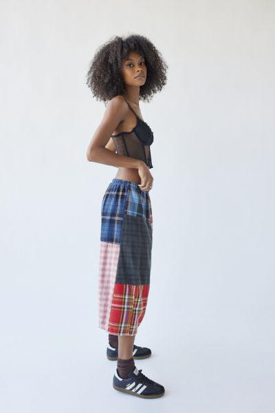 Urban Renewal Remade Plaid Pieced Midi Skirt商品第5张图片规格展示
