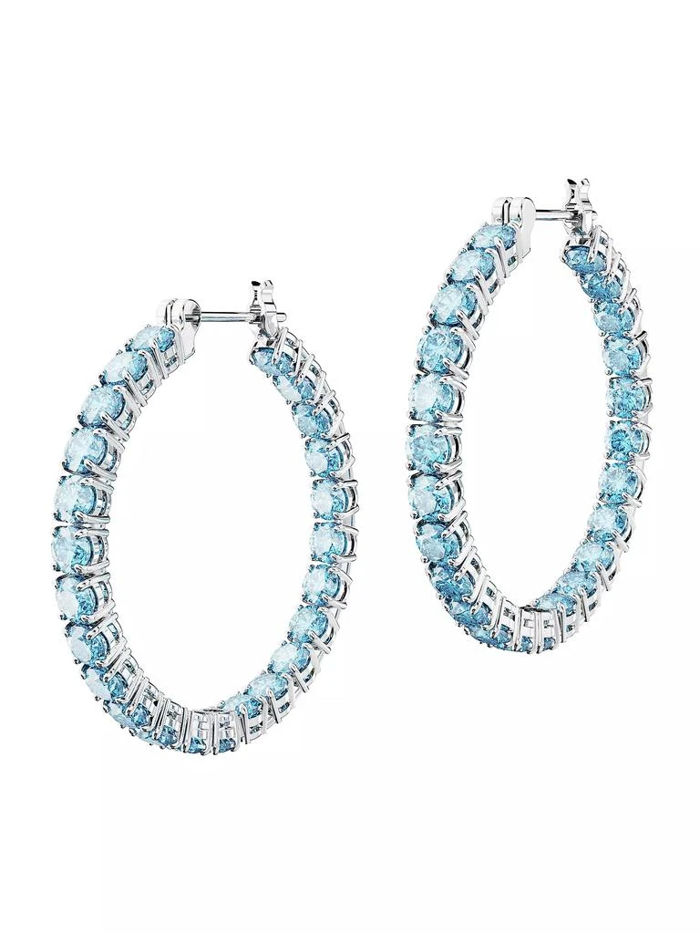 商品Swarovski|Matrix Rhodium-Plated & Crystal Inside-Out Hoop Earrings,价格¥941,第2张图片详细描述