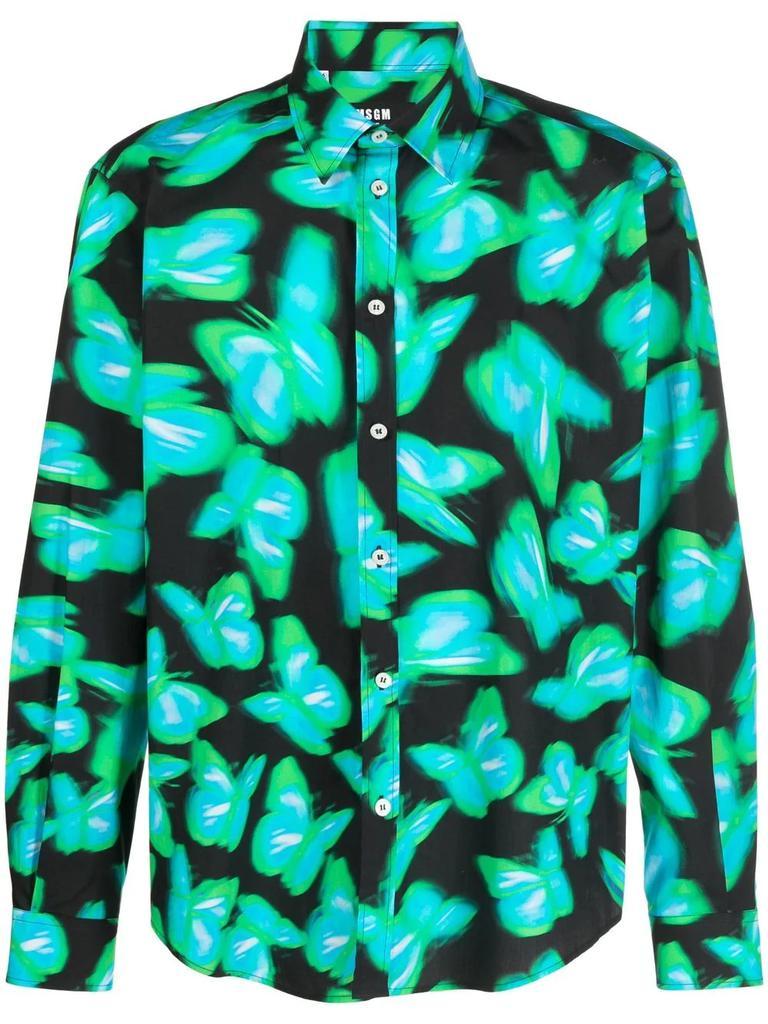 商品MSGM|MSGM butterfly print shirt,价格¥1839,第1张图片