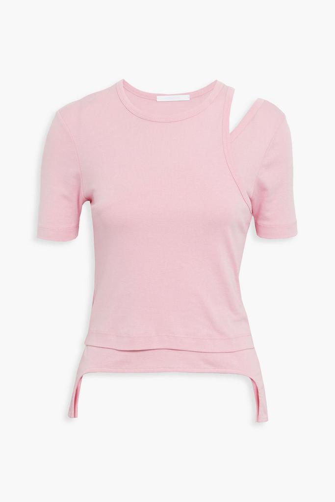 商品Helmut Lang|Cutout layered cotton-jersey T-shirt,价格¥603,第5张图片详细描述