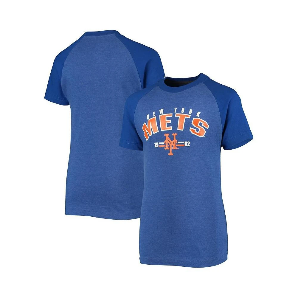 商品Stitches|Youth Boys Heather Royal New York Mets Raglan T-shirt,价格¥162,第1张图片