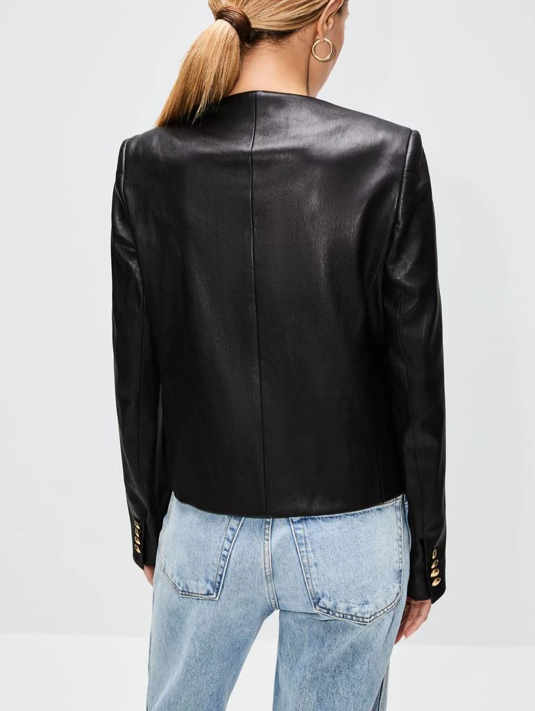 商品ROSETTA GETTY|Crewneck Tailored Leather Jacket,价格¥26447,第4张图片详细描述