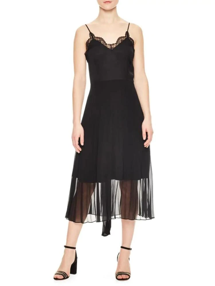 商品Sandro|Sandro - Flower Vibrations Sheer Overlay Slip Dress,价格¥1398,第1张图片