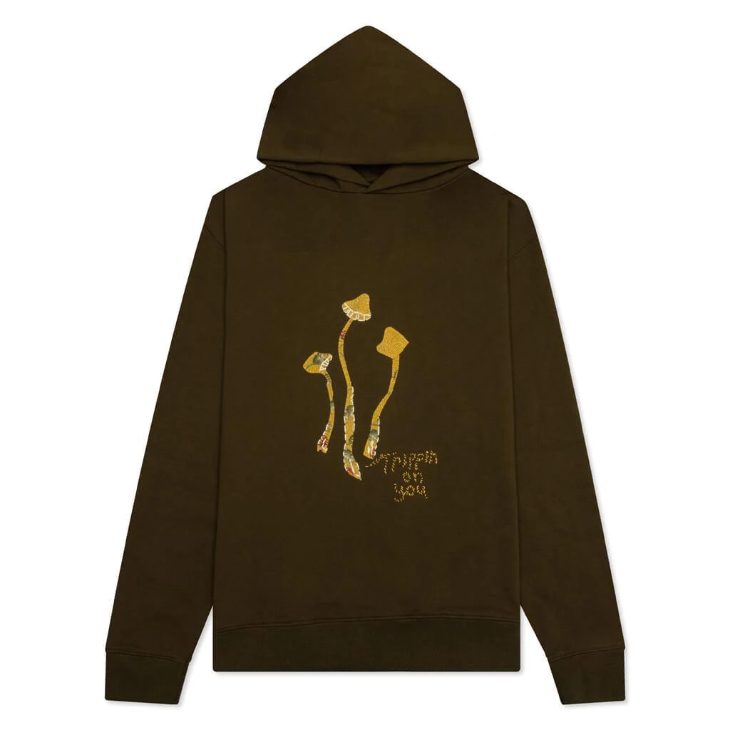 商品MAISON MARGIELA|Mushroom Long-Sleeved Hooded Sweatshirt - Military Olive,价格¥6424,第1张图片