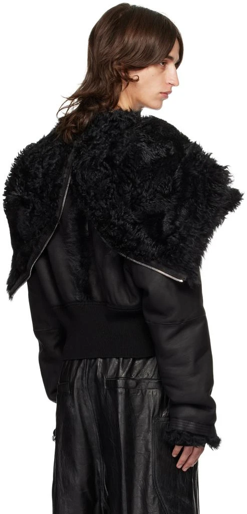 商品Rick Owens|Black Porterville Cropped Alice Reversible Shearling Bomber Jacket,价格¥21737,第3张图片详细描述