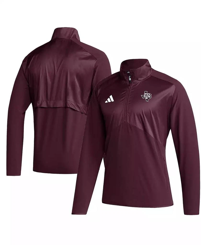 商品Adidas|Men's Maroon Texas A&M Aggies Sideline AEROREADY Raglan Sleeve Quarter-Zip Jacket,价格¥514,第1张图片