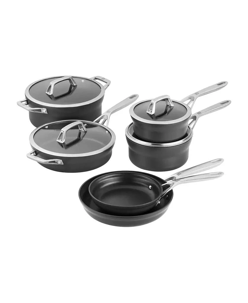 商品ZWILLING|ZWILLING Motion 10 Pc Aluminum Hard Anodized Nonstick Cookware Set,价格¥2991,第1张图片