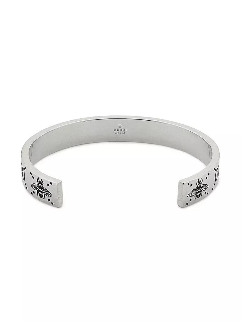 商品Gucci|Bee-Engraved GG Sterling Silver Cuff Bracelet,价格¥4049,第3张图片详细描述