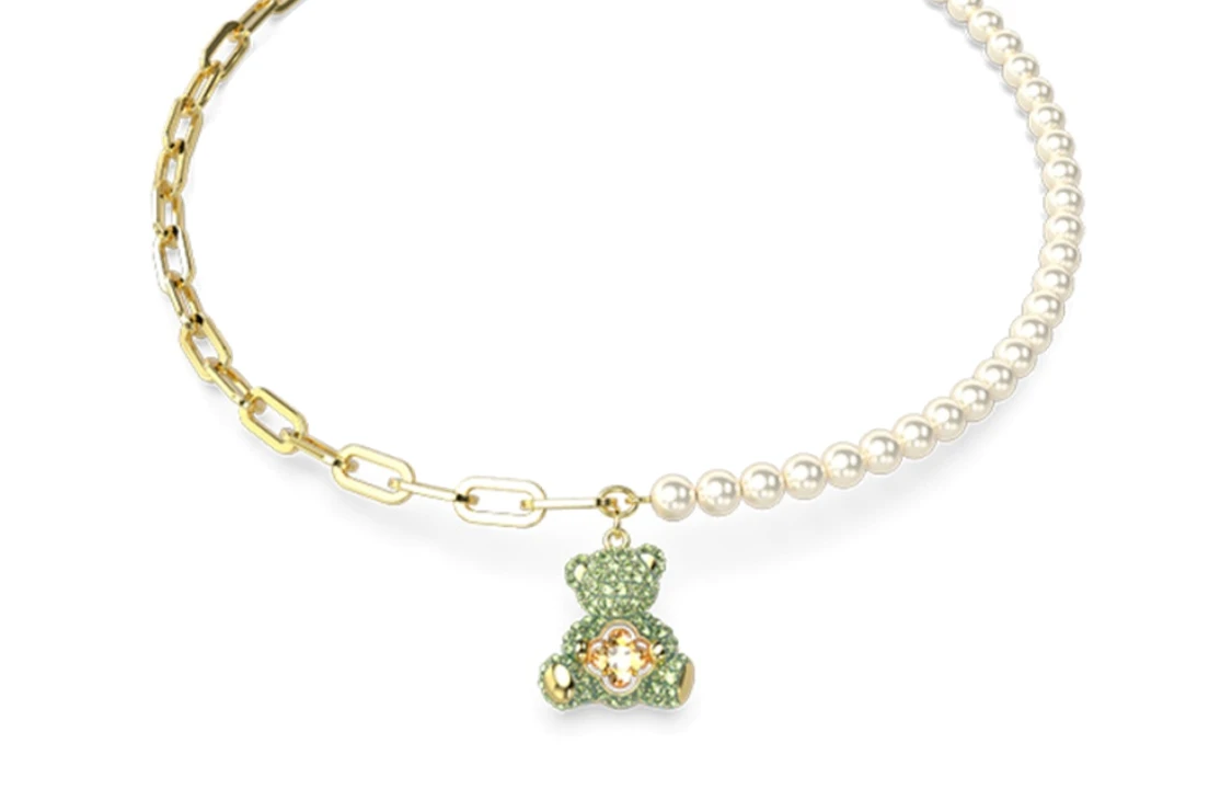 商品[国内直发] Swarovski|施华洛世奇 Teddy 小熊吊坠装饰 仿水晶 项链 女款 绿色,价格¥1055,第1张图片