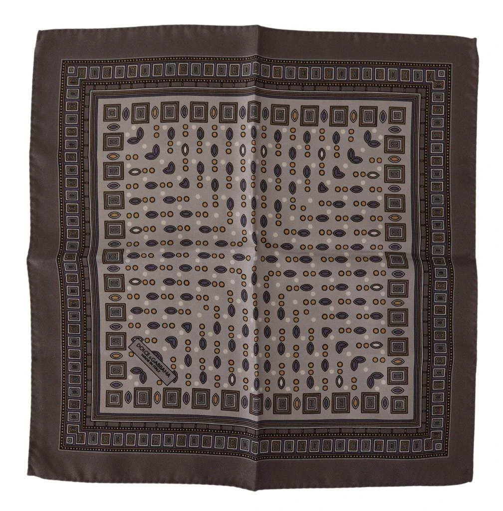商品Dolce & Gabbana|Dolce & Gabbana Brown Silk Pocket Square Handkerchief Scarf,价格¥1184,第1张图片