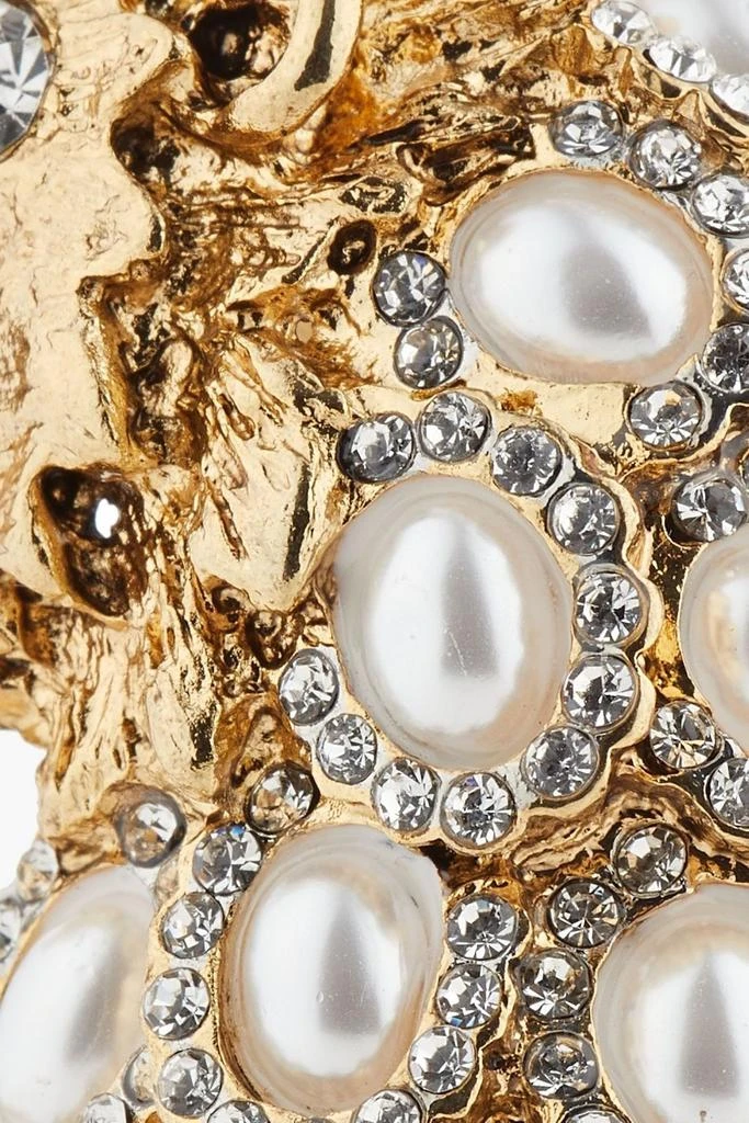 商品Kenneth Jay Lane|Gold-tone, crystal and faux pearl brooch,价格¥448,第3张图片详细描述