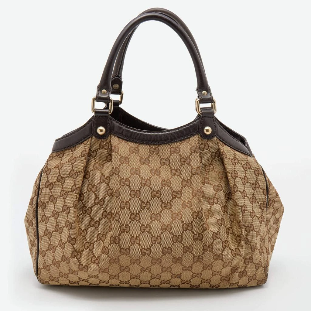 商品[二手商品] Gucci|Gucci Beige/Brown GG Canvas And Leather Medium Sukey Tote,价格¥2390,第4张图片详细描述