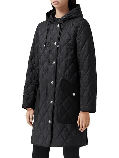 商品Burberry|Roxby Quilted Canvas Logo Coat,价格¥11397,第6张图片详细描述