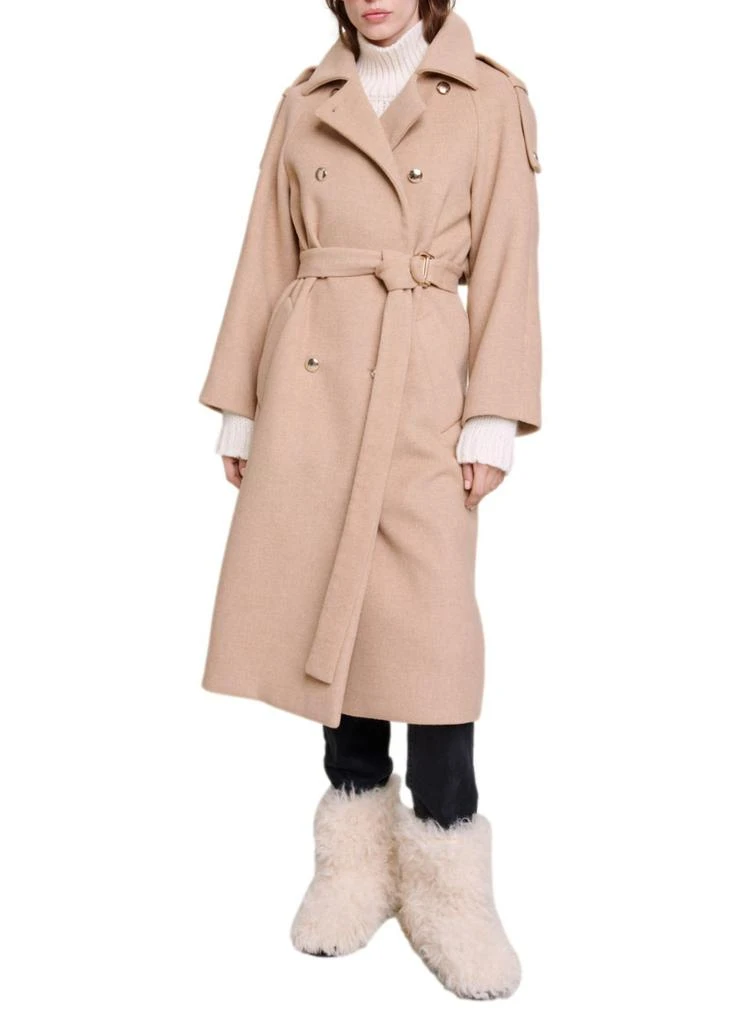 商品Maje|Long wool-blend coat,价格¥2886,第2张图片详细描述