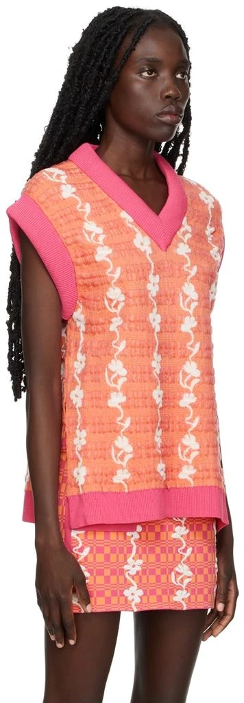 商品PH5|Pink & Orange Eco Gerry Oversized Floral Stitch Sweater Vest,价格¥774,第2张图片详细描述