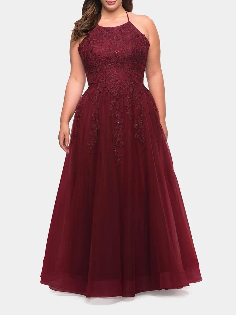 商品La Femme|Lace Bodice Tulle Gown,价格¥4366,第3张图片详细描述