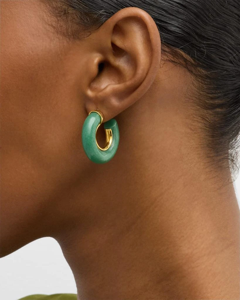 商品NEST Jewelry|Jade Aventurine Chunky Hoop Earrings,价格¥1159,第2张图片详细描述