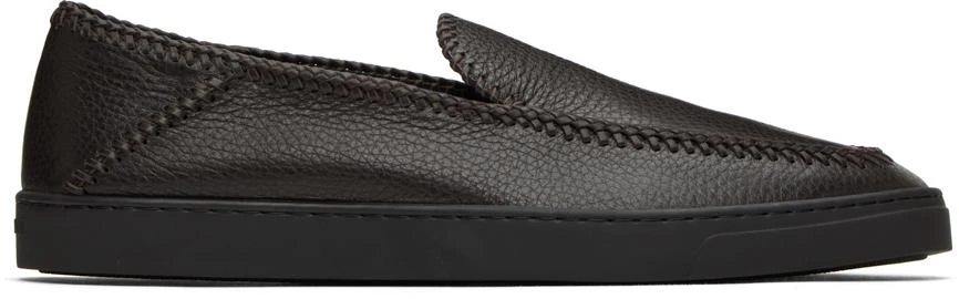 商品Giorgio Armani|Brown Leather Loafers,价格¥3889,第1张图片