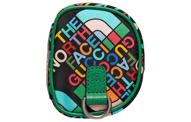 商品[国内直发] Gucci|古驰 x The North Face北面 联名款 Logo印花拉链 再生尼龙 圆筒包水壶包单肩斜挎包 女款 黑色/绿色 #潮酷推荐#,价格¥6657,第8张图片详细描述