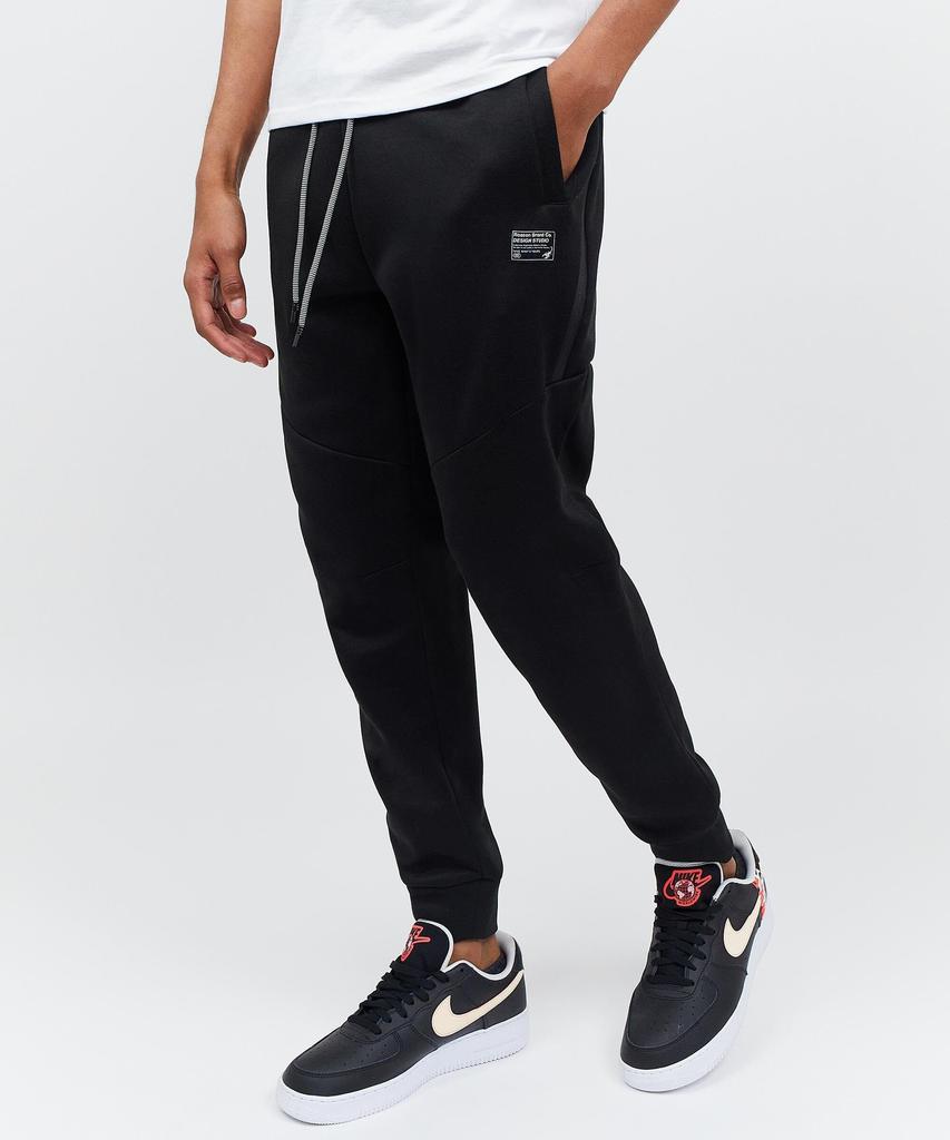 商品Reason Clothing|Haram Slim Fit Black Jogger With Zip Detail,价格¥74,第1张图片