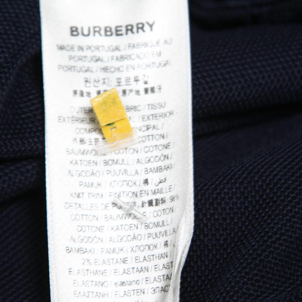 Burberry Navy Blue Cotton Pique Short Sleeve Polo T-Shirt XXL商品第7张图片规格展示
