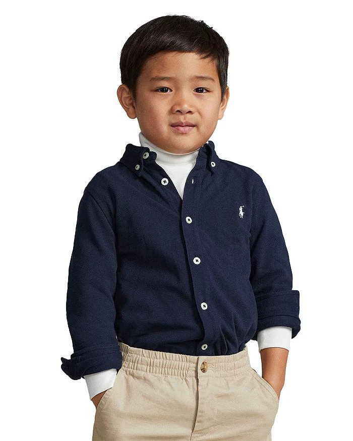 商品Ralph Lauren|Boys' Featherweight Cotton Mesh Shirt - Little Kid,价格¥254,第1张图片