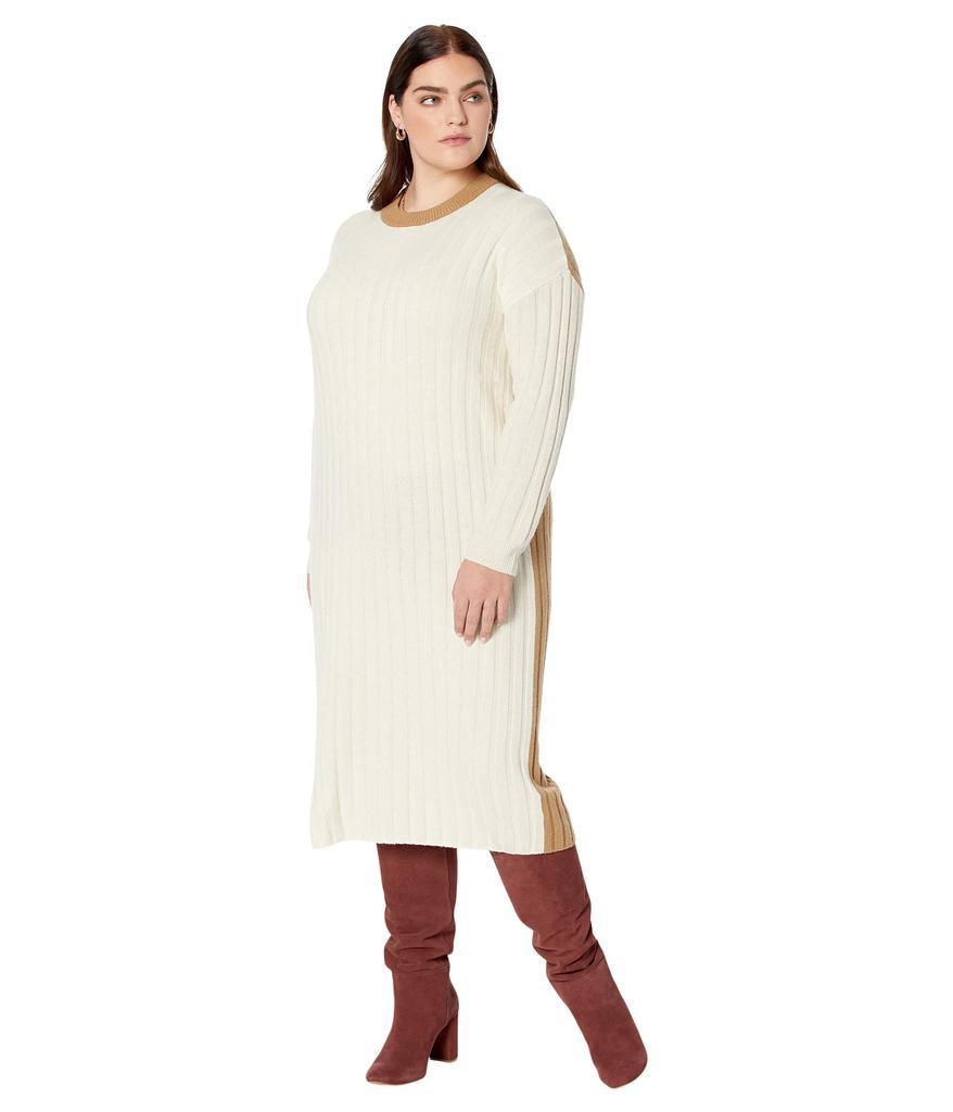 商品Madewell|Plus (Re)sourced Ribbed Midi Sweater Dress,价格¥943,第1张图片