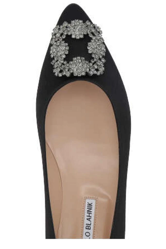 商品Manolo Blahnik|Manolo Blahnik Hangisi Buckle Embellished Flat Shoes,价格¥4895,第4张图片详细描述