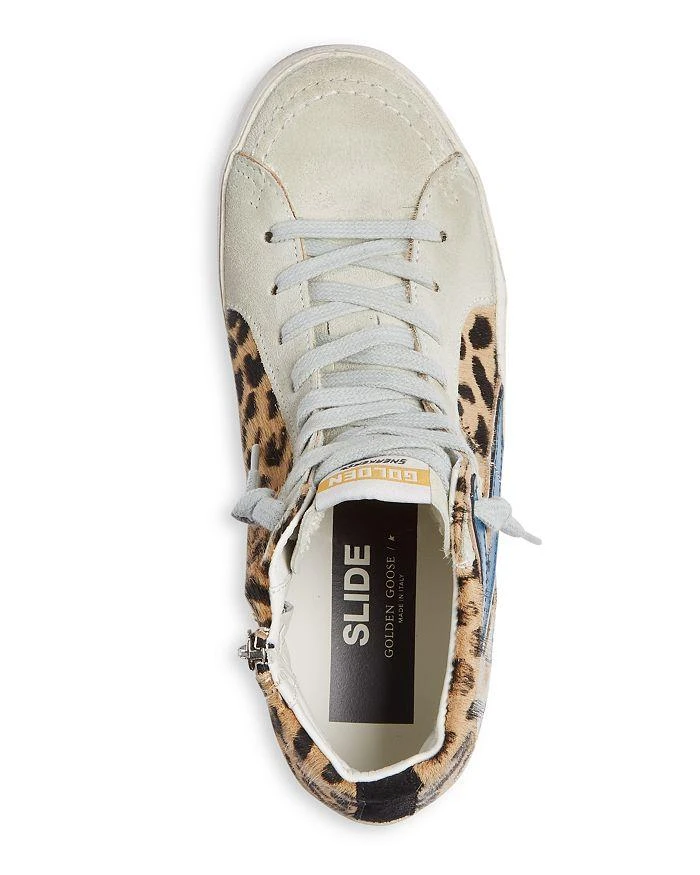 商品Golden Goose|Women's Slide Leopard Print Calf Hair High Top Sneakers,价格¥4934,第3张图片详细描述