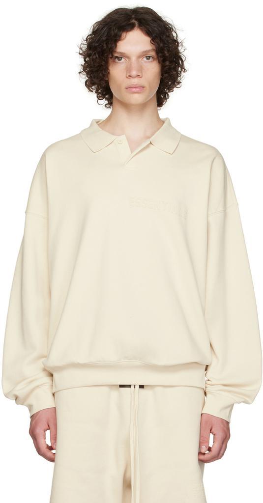 商品Essentials|Off-White Long Sleeve Polo,价格¥527,第1张图片