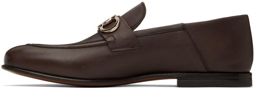 商品Salvatore Ferragamo|Brown Gancini Loafers,价格¥6707,第5张图片详细描述
