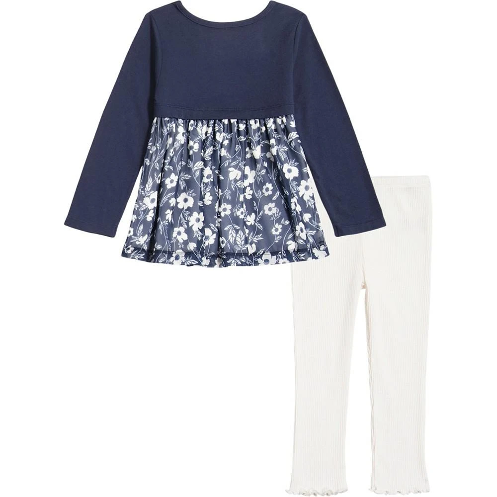 商品Tommy Hilfiger|Little Girls Jersey and Georgette Floral Tunic and Ribbed Leggings, 2 Piece Set,价格¥149,第2张图片详细描述