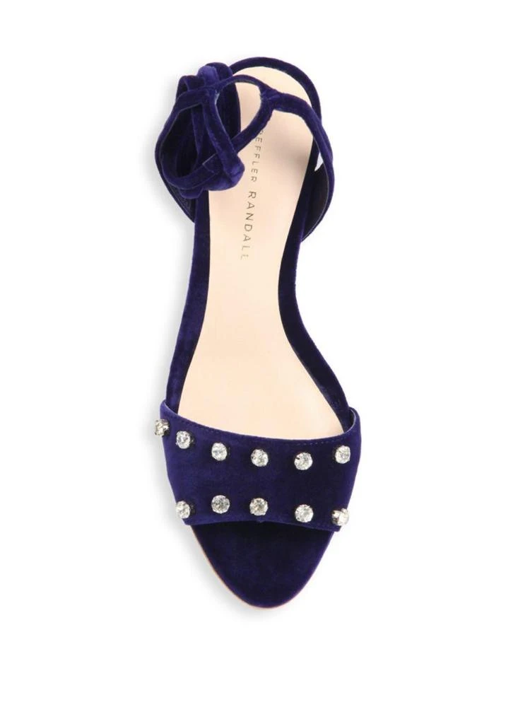 商品Loeffler Randall|Elayna Studded Velvet Ankle Wrap Sandals,价格¥1126,第4张图片详细描述