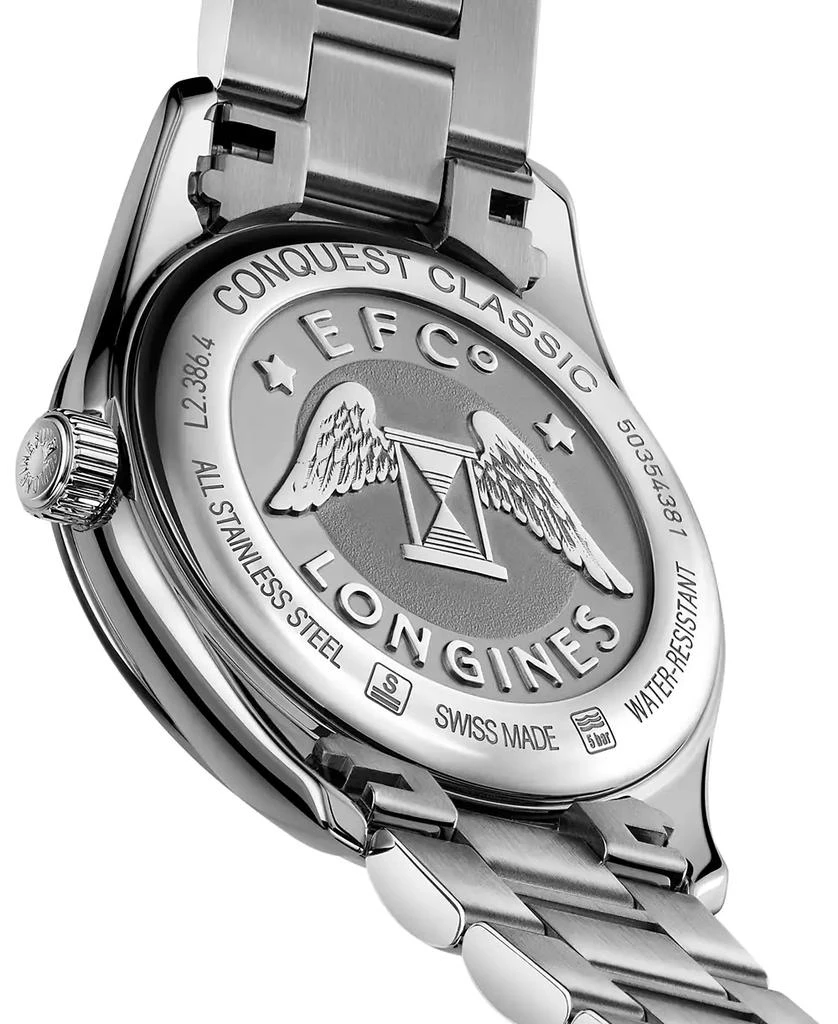 商品Longines|Women's Swiss Conquest Classic Diamond-Accent Stainless Steel Bracelet Watch 34mm,价格¥10291,第2张图片详细描述