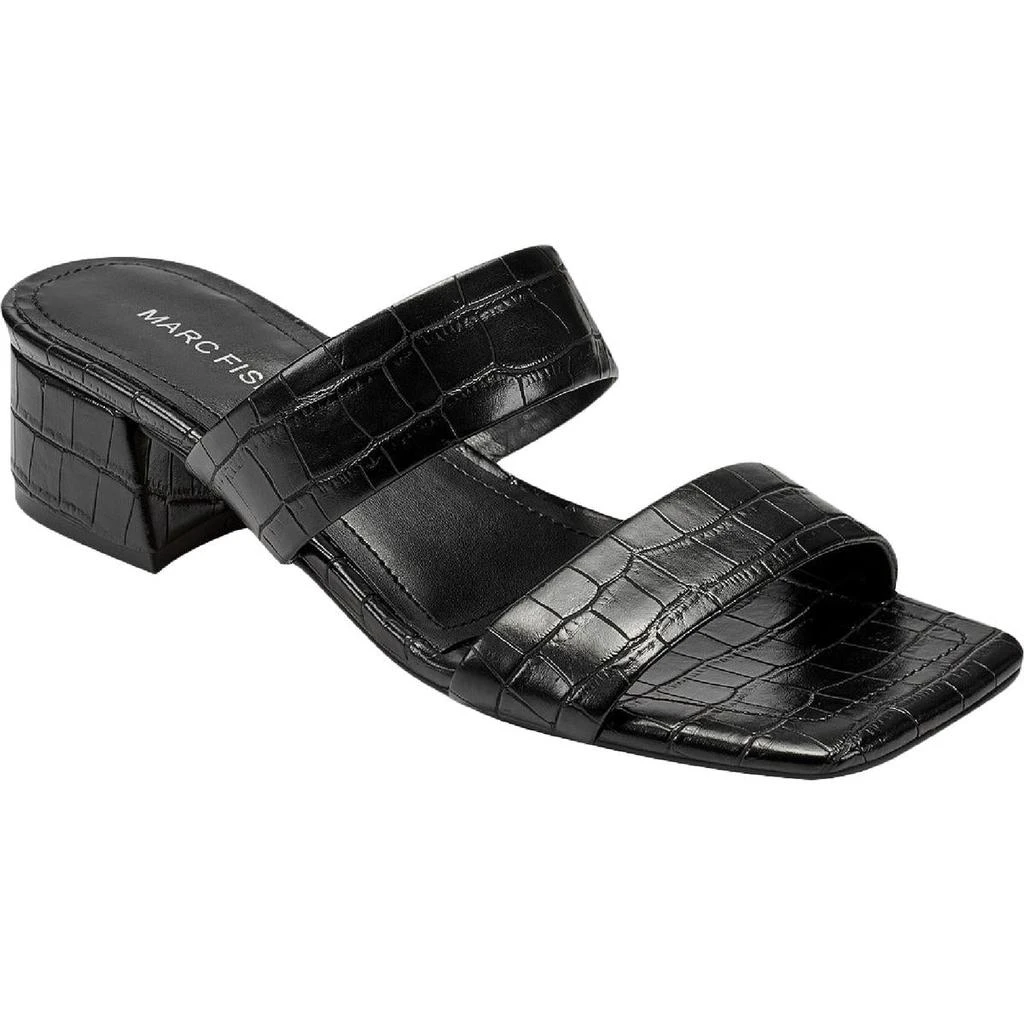 商品Marc Fisher|Marc Fisher Womens Yori Faux Leather Slip On Slide Sandals,价格¥54,第1张图片