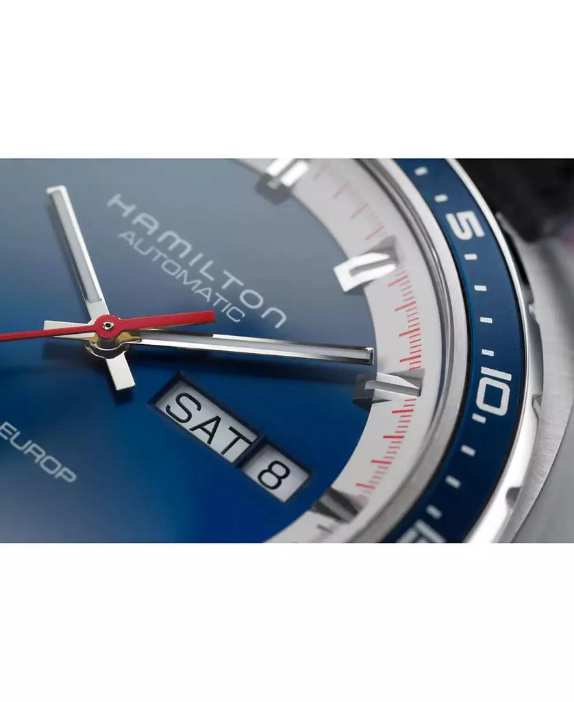 商品Hamilton|Men's Swiss Automatic Pan Europ Interchangeable Fabric and Leather Strap Watch Set 42mm H35405741,价格¥9218,第3张图片详细描述