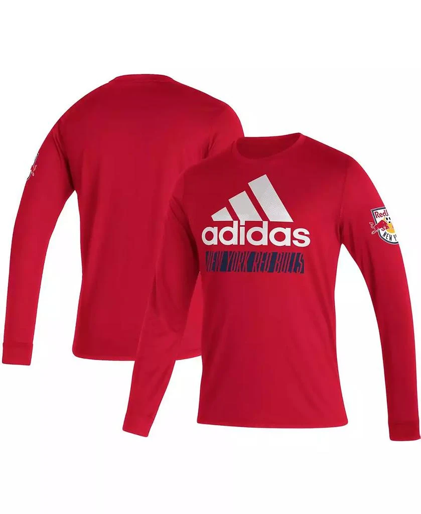 商品Adidas|Men's Red New York Red Bulls Vintage-Like AEROREADY Long Sleeve T-shirt,价格¥301,第1张图片